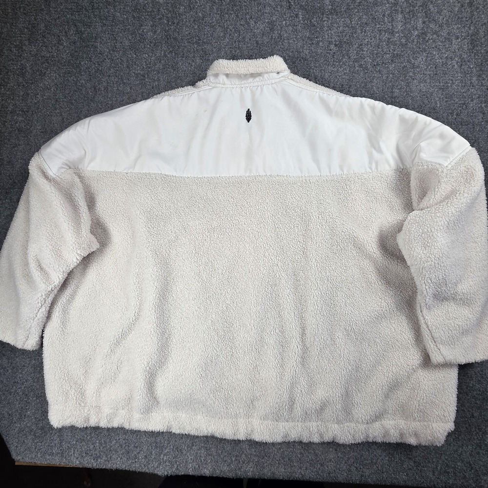 Free People Movement XL Jacket Ivory Oversized Sherpa Fleece Full Zip Cozy‎ Coat - Picture 7 of 12